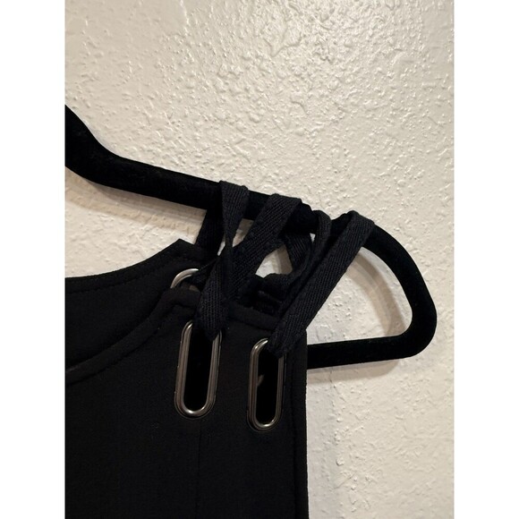 FREE PEOPLE Baby Love Trapeze Dress Black Grommets Strap Casual Women's S - Picture 6 of 8